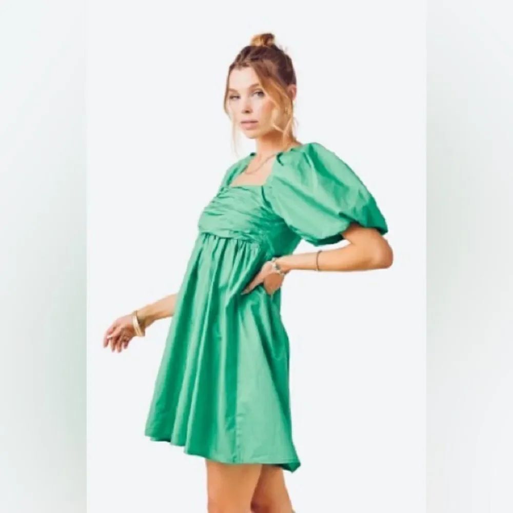 Elegant Puff Sleeve Midi Dress